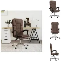vidaXL Chaise de bureau avec fonction chaise longue Marron similicuir - Chaises de bureau
