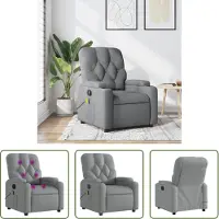 The Living Store Fauteuil de massage gris clair Tissu
