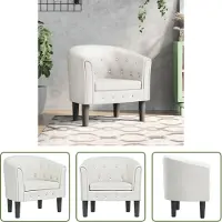 The Living Store Fauteuil club en simili cuir blanc