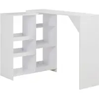 Prolenta Maison Exclusive - Table de bar avec tablette amovible Blanc 138x39x110 cm