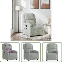 The Living Store fauteuil de massage velours gris clair