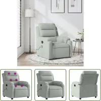The Living Store fauteuil de massage velours gris clair