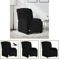 The Living Store Fauteuil relax électrique noir tissu
