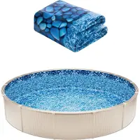 Vevor bâche de piscine ronde, diamètre 732 x 120 cm, bâche en vinyle à perles individuelles, résistante à l'usure, convient aux piscines hors sol jusqu'à 132 cm de hauteur