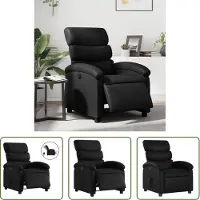 The Living Store Fauteuil relax électrique noir similicuir