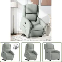 The Living Store Fauteuil relax releveur gris clair velours