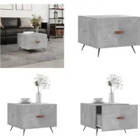vidaXL Table basse gris béton 50x50x40 cm Bois composite - Table basse - Tables basses - Tables d'appoint