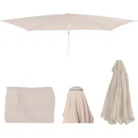 Mendler Housse De Rechange Pour Parasol N23, Housse De Rechange Pour Parasol, 2x3m Rectangulaire Tissu/Textile 4,5kg Uv 50+ Crème
