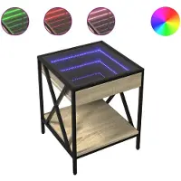 Syfax Table basse avec LED Infinity chêne sonoma 40x40x49 cm