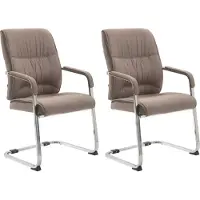 CLP Lot de 2 chaises cantilever XL Anubis avec accoudoirs, marron