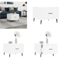 vidaXL Table basse Blanc 50x50x40 cm Bois composite - Table basse - Tables basses - Table d'appoint - Beistelltische