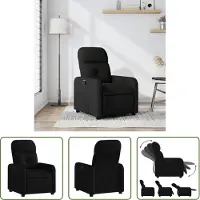 The Living Store Fauteuil relax noir tissu