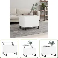 The Living Store Table basse blanche 60x44,5x45 cm Bois composite