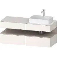 Duravit Collection One Meuble sous-vasque sur console, 2 tiroirs, 2 coulissants, découpe à droite, 1400x550x600mm, niche taupe mat, QA4766091840010