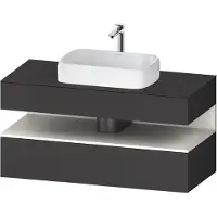 Duravit Collection One Meuble sous-vasque sur console, 1 tiroir, 1 tiroir, découpe au centre, 1200x550x600mm, niche blanc supermat, QA4732084490010