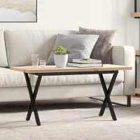 Prolenta Maison Exclusive - Table basse cadre en X 90x40x45,5cm bois de pin massif et acier