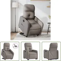 The Living Store Fauteuil relax releveur électrique Tissu Taupe