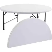 Oviala Lot de 10 tables rondes pliantes 180cm - REKKEM