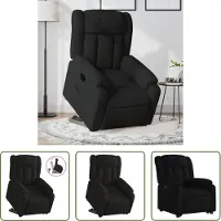 The Living Store Fauteuil relax avec releveur Noir Tissu