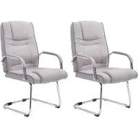 CLP Lot de 2 chaises cantilever Attila tissu avec piètement métal,taupe