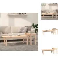 vidaXL Ensemble de 2 tables basses en pin massif - Tables basses