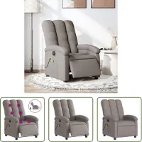 The Living Store Fauteuil de massage électrique Taupe Tissu