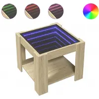 Syfax Table basse avec LED chêne sonoma 53x53x45 cm bois d'ingénierie