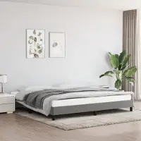 Syfax Cadre de lit sans matelas gris foncé 200x200 cm tissu