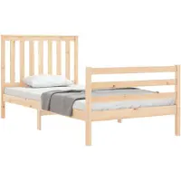 vidaXL Lit en bois massif avec tête de lit 100x200 cm