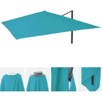 Mendler Housse de remplacement pour parasol de jardin de luxe HWC-A96, housse de parasol de remplacement, 3x3 mètres (diamètre 4,24 mètres), polyester, couleur turquoise
