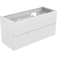 Keuco EDITION 11 Meuble sous-lavabo pour lavabos encastrables, 2 tiroirs à casseroles, position du lavabo à droite, avec éclairage LED, 1400x700x535mm, 31269300100