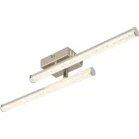 Globo Plafonnier LED, chrome, cristaux, orientable, L 50 cm