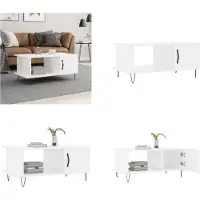vidaXL Table basse blanc brillant 90x50x40 cm Bois composite - Table basse - Tables basses - Table d'appoint - Table de salon