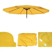 Mendler Housse De Rechange Pour Parasol Meran Pro, Parasol De Marché Gastronomique Avec Volant Ø 5m, Polyester Jaune