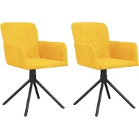 Syfax Chaises pivotantes à manger lot de 2 Jaune Velours