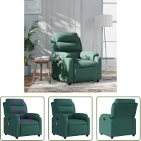 The Living Store Fauteuil de massage Vert foncé Tissu
