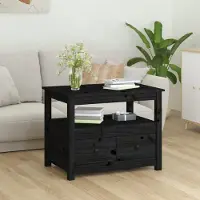 Prolenta Maison Exclusive - Table basse noire 71x49x55 cm en pin massif