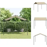 vidaXL Pavillon de jardin Beige 3x3 m Acier et tissu - Pavillons & Tentes de réception