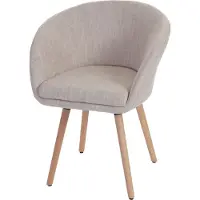 Mendler Chaise de salle à manger Malmö T633, fauteuil, design rétro des années 50 tissu, crème/gris