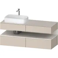 Duravit Collection One Meuble sous-vasque sur console, 2 tiroirs, 2 coulissants, découpe à gauche, 1400x550x600mm, niche blanc supermat, QA4765084830000