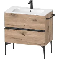 Duravit Sivida Meuble sous-lavabo, 2 tiroirs, poignée encastrée noir diamant mat, 810x477x591mm, pour ME by Starck, SV46440BD550000