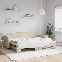 Prolenta Maison Exclusive - Canapé-lit convertible crème 90 x 200 cm en tissu