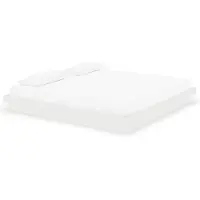 Syfax Cadre de lit sans matelas blanc bois massif 200x200 cm