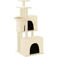 Syfax Arbre à chat avec griffoirs en sisal crème 122 cm