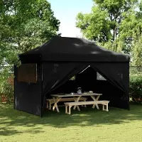 Prolenta Maison Exclusive - Tente de réception pliable Pop-Up avec 4 panneaux latéraux, noire