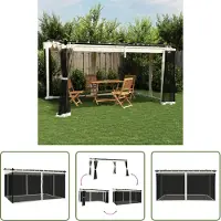 The Living Store Pavillon avec parois en filet Crème 4x3 m Acier