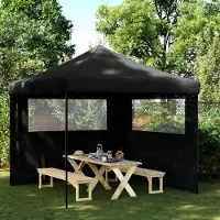 Prolenta Maison Exclusive - Tente de réception pliable Pop-Up avec 2 panneaux latéraux, noir