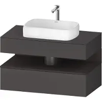 Duravit Collection One Meuble sous-vasque sur console, 1 tiroir, 1 tiroir, découpe au centre, 1000x550x600mm, niche graphite super mate, QA4731080490010