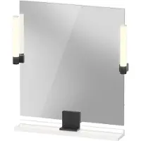 Duravit Sivida miroir, noir diamant mat, 650x36x650mm, éclairage à poser, interrupteur à détecteur, raccordement au réseau, SV74210BD220000