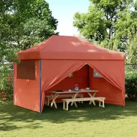 Prolenta Maison Exclusive - Tente de réception pliable Pop-Up avec 4 panneaux latéraux, couleur terracotta